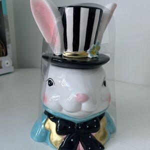 Charming Rabbit Ceramic Cookie Jar